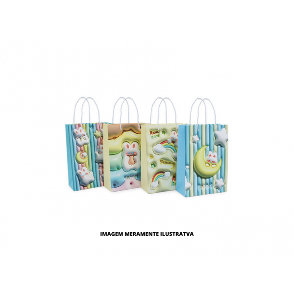 SACOLA PAPEL - RV0136 - 210g 24x17cm ESTAMPAS VARIADAS